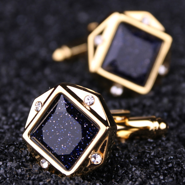 Мъжки копчета за ръкавели с  камъни