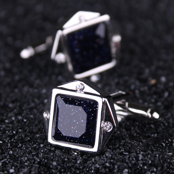 Мъжки копчета за ръкавели с  камъни