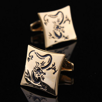 Квадратни мъжки копчета за ръкавели с дракон