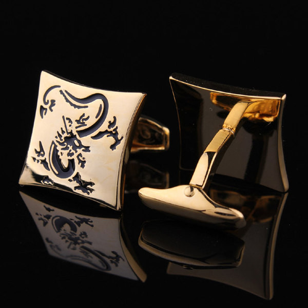 Квадратни мъжки копчета за ръкавели с дракон
