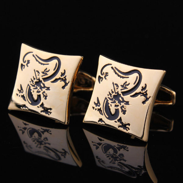 Квадратни мъжки копчета за ръкавели с дракон