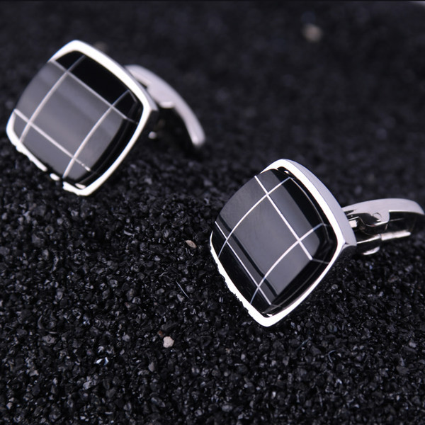 Мъжки квадратни черни ръкавели 