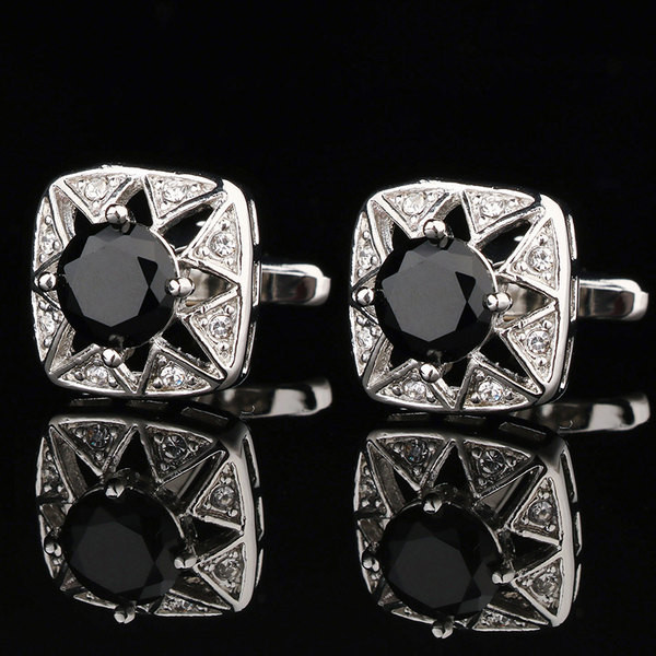 Стилни мъжки копчета за ръкавели с камъни