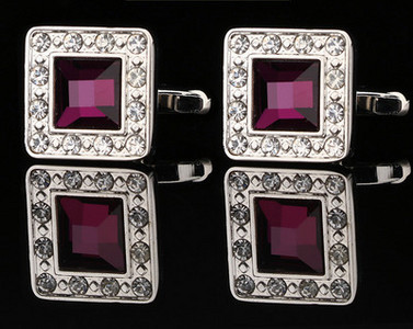 Квадратни копчета за ръкавели с камъни