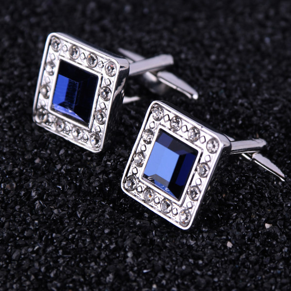 Квадратни мъжки копчета с камъни за ръкавели