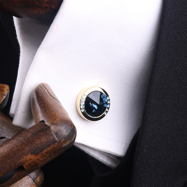 Мъжки копчета за ръкавели с камъни и катарма