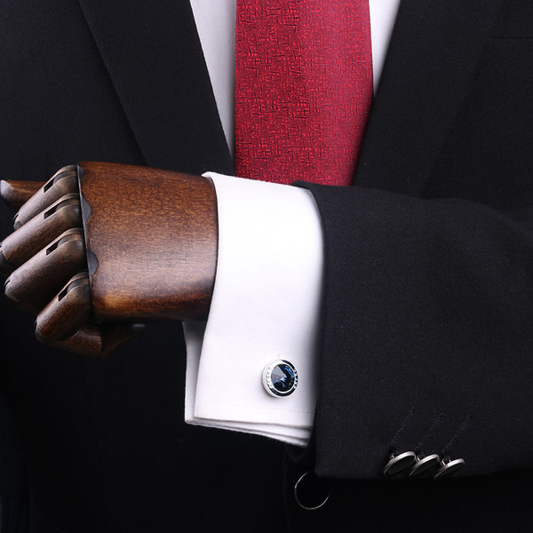 Мъжки копчета за ръкавели с камъни и катарма