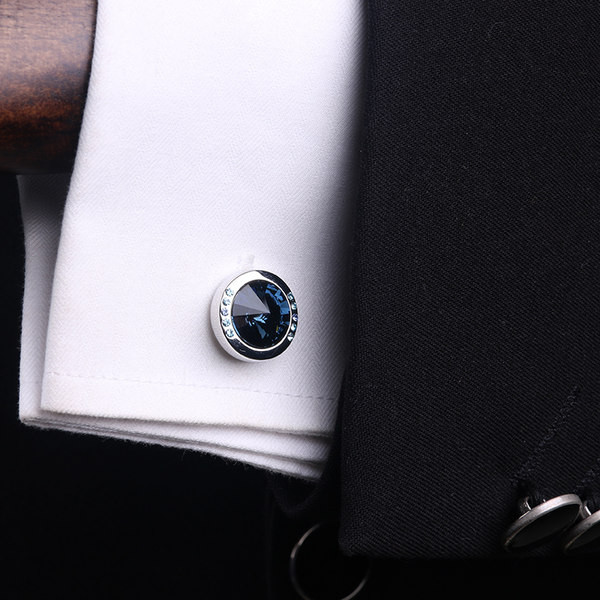 Мъжки копчета за ръкавели с камъни и катарма