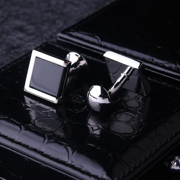 Квадратни  копчета за ръкавели с камъни