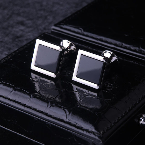 Квадратни  копчета за ръкавели с камъни