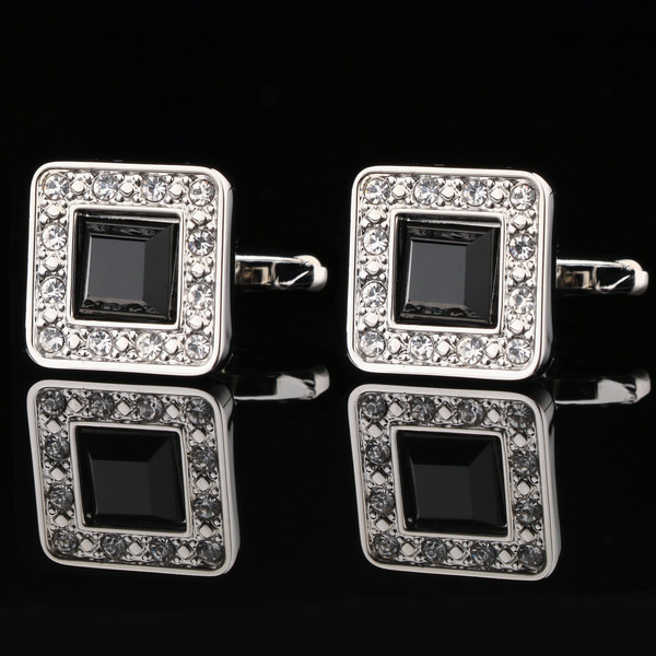 Мъжки кръгли черни ръкавели