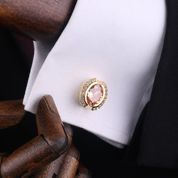 Мъжки копчета за ръкавели с цветен камък