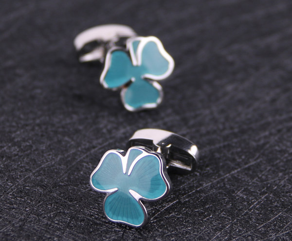 Мъжки ръкавели с флорален елемент 