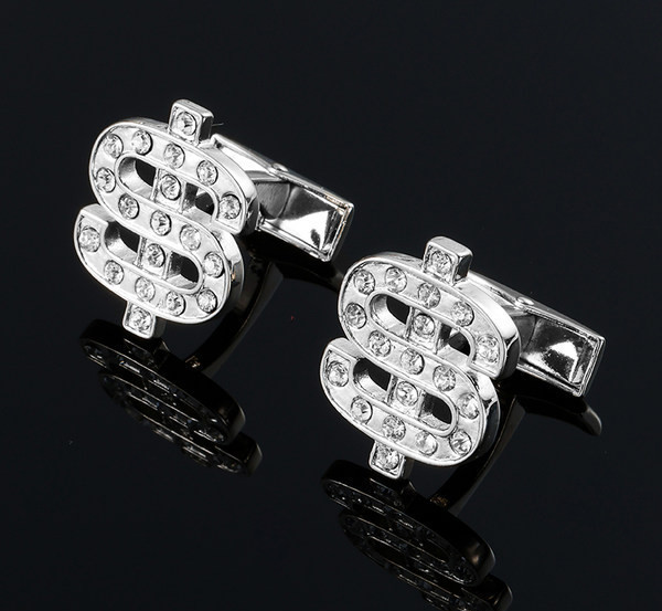 Мъжки копчета за ръкавели тип долари с камъни