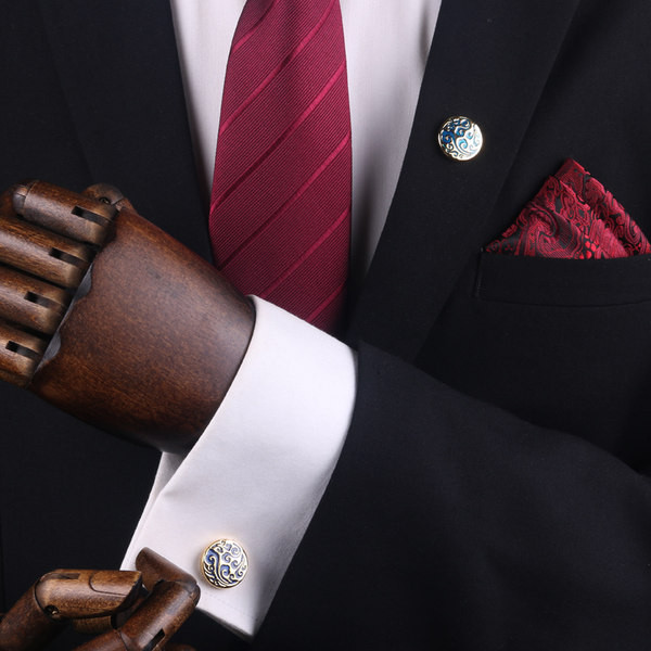 Мъжки кръгли  копчета за ръкавели 