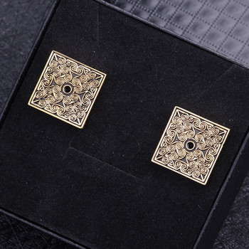 Мъжки гравирани копчета за ръкавели -квадратна форма