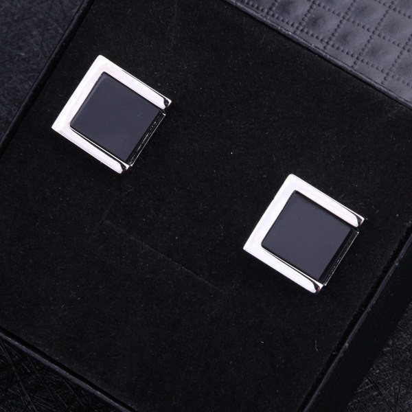 Мъжки гравирани копчета за ръкавели -квадратна форма