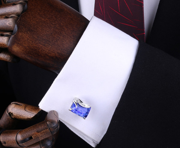 Мъжки  копчета за ръкавели с камък