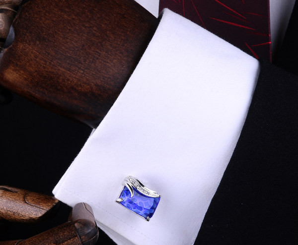 Мъжки  копчета за ръкавели с камък