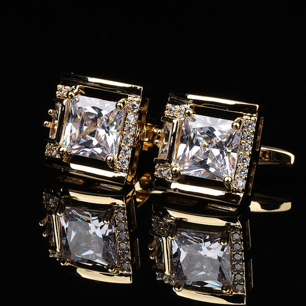 Квадратни  копчета с камъни за ръкавели