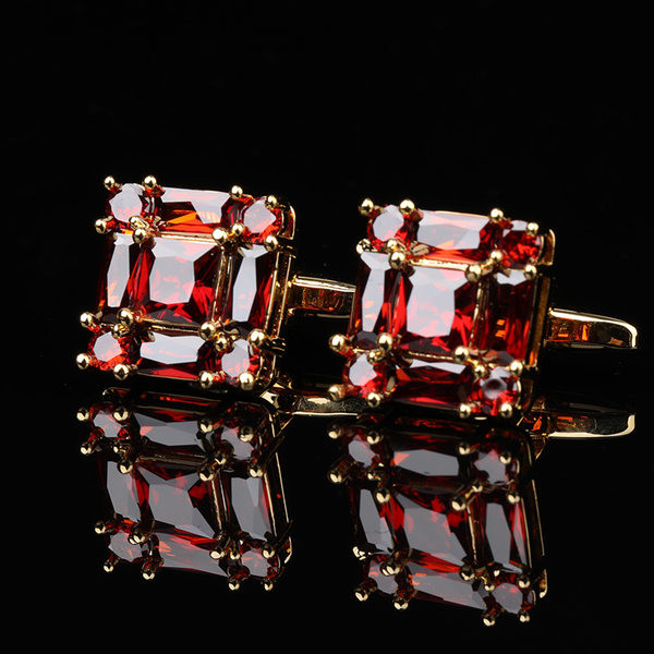 Копчета за ръкавели с квадратна форма и камъни