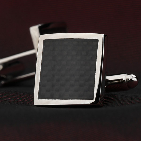 Квадратни копчета за ръкавели в сребрист цвят за мъже 