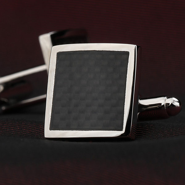 Квадратни копчета за ръкавели в сребрист цвят за мъже 