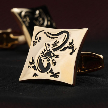 Квадратни копчета за ръкавели с дракон