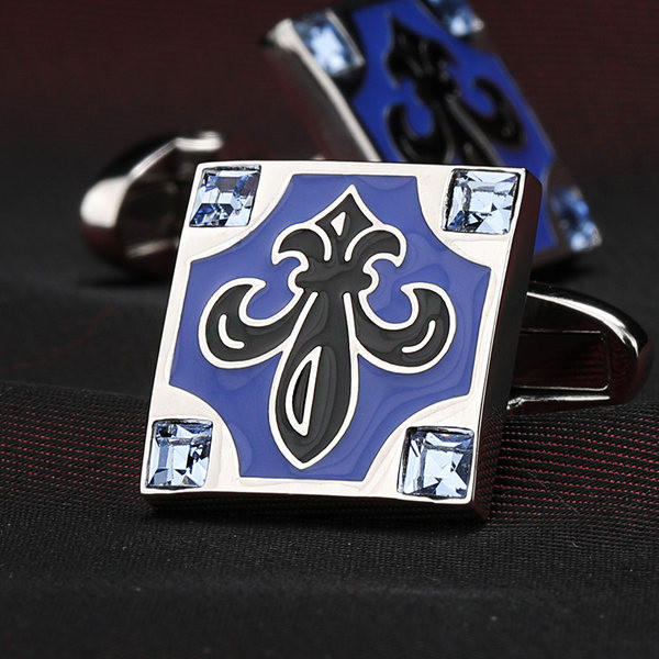 Копчета за ръкавели с квадратна форма и камъни