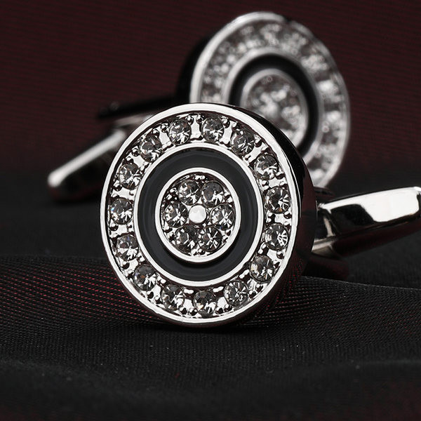 Мъжки ръкавели кръгли с камъни