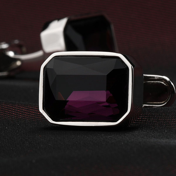 Мъжки ръкавели с цветен декоративен камък 