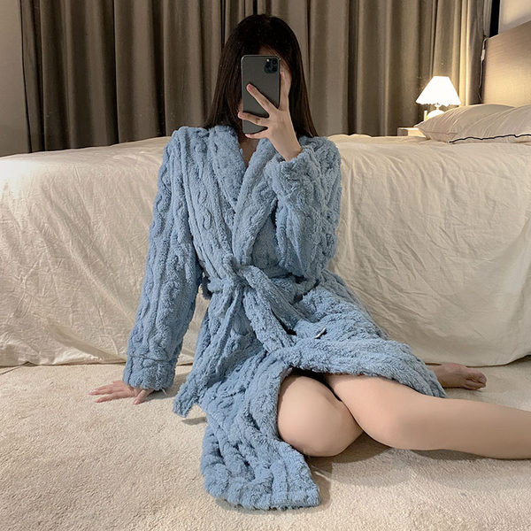 Дамски плюшен - халат в три цвята 