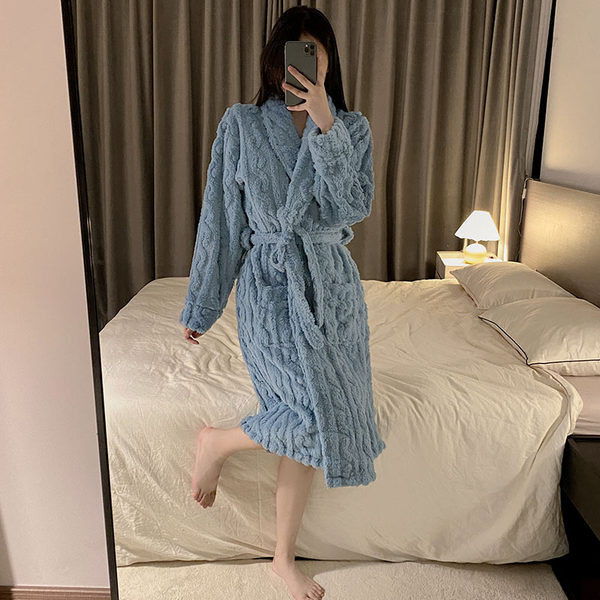 Дамски плюшен - халат в три цвята 