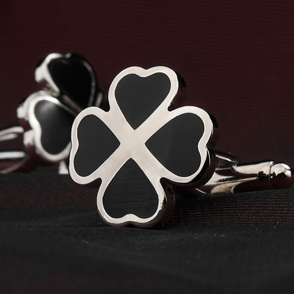 Копчета за ръкавели в формата на четирилистна детелина за мъже 