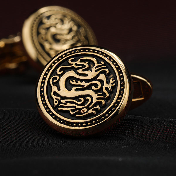 Кръгли копчета за мъжки ръкавели с гравюра