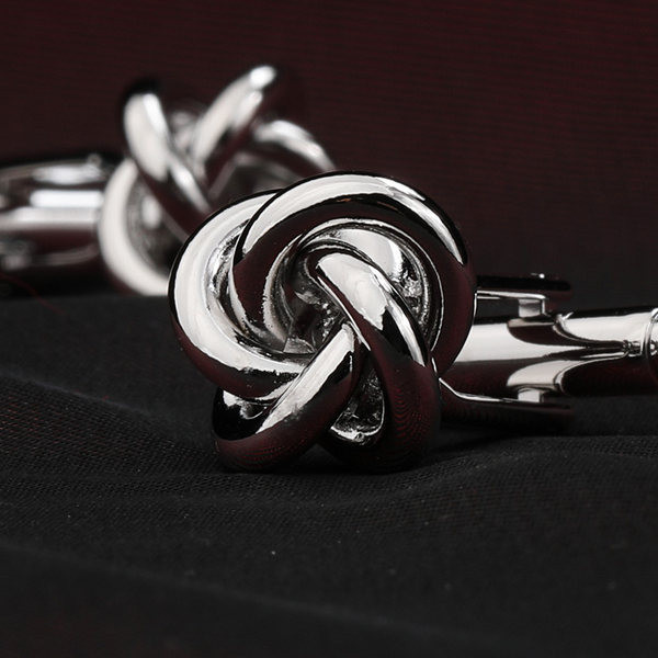 Модерни мъжки копчета за ръкавели в сребрист цвят