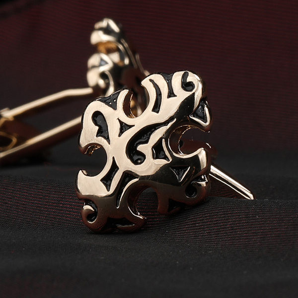 Ретро копчета за ръкавели с златни мотиви за мъже 