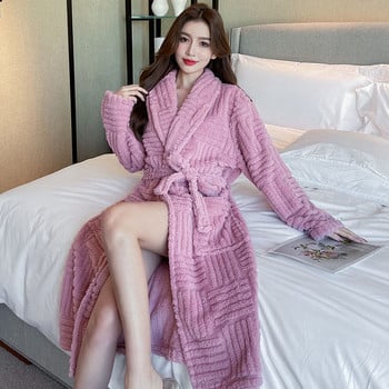 Модерен дамски халат с колан -два цвята