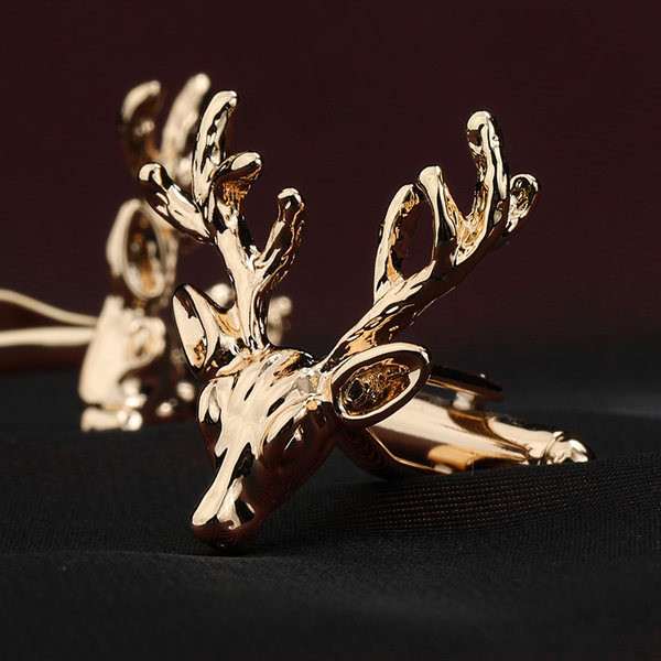 Мъжки  копчета за ръкавели с златни лосове