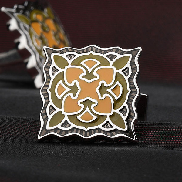 Квадратни  копчета за мъжки ръкавели с гравюра