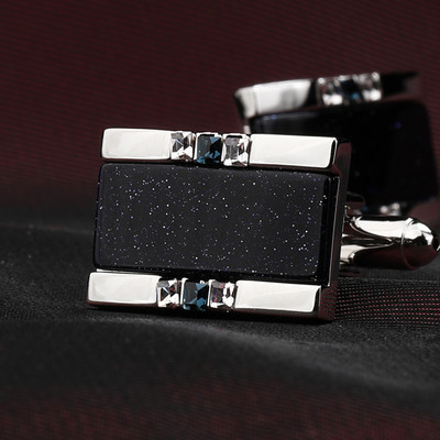 Fashionable cufflinks with decorative stones for men