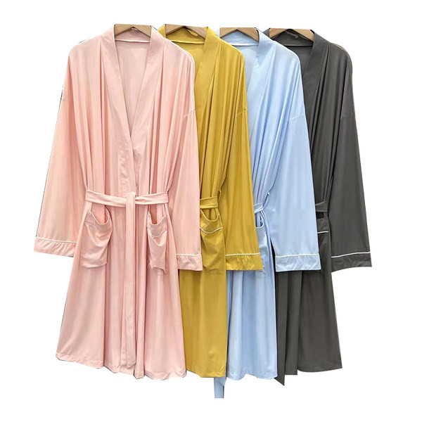 Ежедневен модел тънък халат с джоб