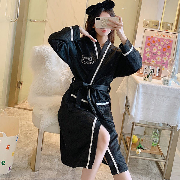 Дамски ежедневен халат с щампа и джоб