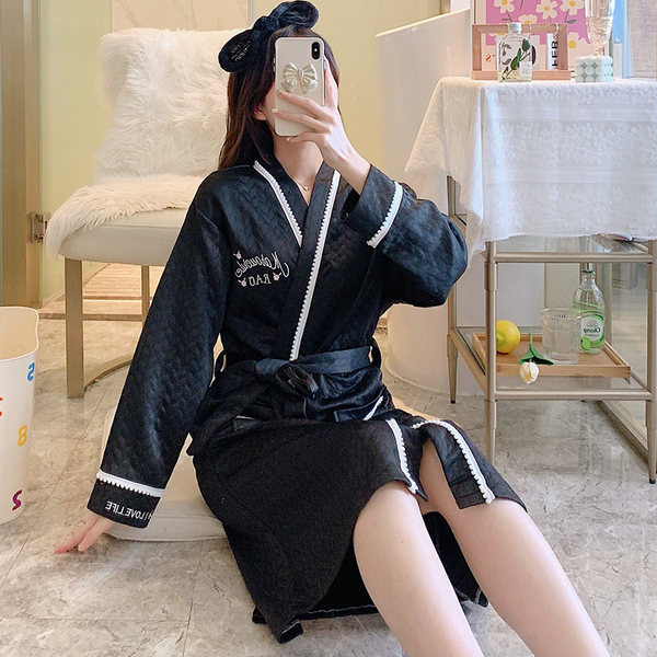 Дамски ежедневен халат с щампа и джоб