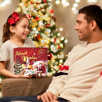 24-дневни коледни адвент календари за деца, Дядо Коледа, снежен човек, антистресови играчки, 2023, нова година, обратно броене, коледна подаръчна кутия