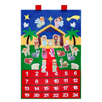 Χριστουγεννιάτικο Felt Advent Calendar Κρεμαστό μενταγιόν Άγιος Βασίλης Στολίδια DIY Advent Calendar Χριστουγεννιάτικη διακόσμηση για το σπίτι 2023 Δώρο