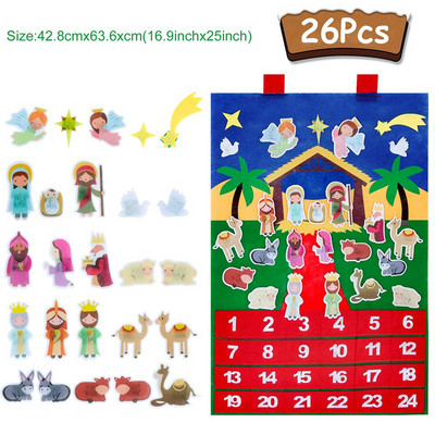 Ziemassvētku filca Adventes kalendārs Piekarināms kulons Ziemassvētku vecīša rotājumi DIY Adventes kalendārs Ziemassvētku rotājums mājām 2023 Dāvana