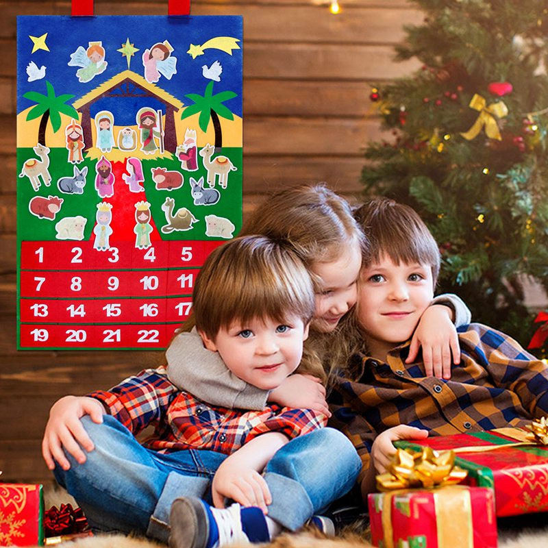 Ziemassvētku filca Adventes kalendārs Piekarināms kulons Ziemassvētku vecīša rotājumi DIY Adventes kalendārs Ziemassvētku rotājums mājām 2023 Dāvana