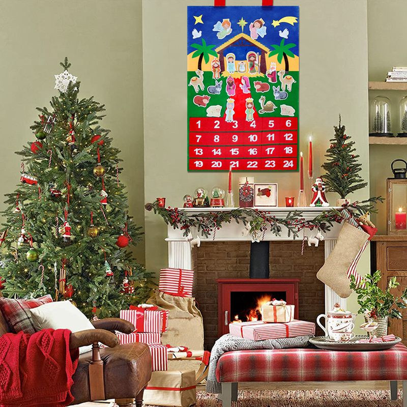 Ziemassvētku filca Adventes kalendārs Piekarināms kulons Ziemassvētku vecīša rotājumi DIY Adventes kalendārs Ziemassvētku rotājums mājām 2023 Dāvana