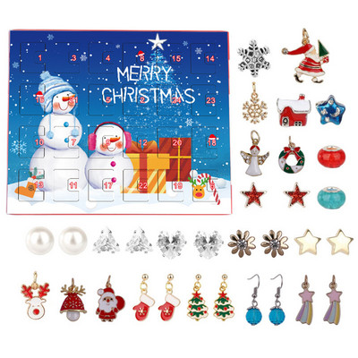 Ziemassvētku Adventes kalendāra rotaļlietu kastīte, 24gab. Komplekts jauks sniegavīrs Moči dzīvnieks 2022. gada Jaungada atskaite, stresa mazināšana, dāvana bērnam